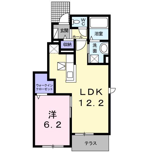 T-エターナル(1LDK/1階)の間取り写真