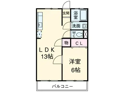 第一大島ビル(1LDK/2階)の間取り写真