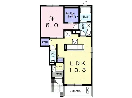 サン・パラストⅢ(1LDK/1階)の間取り写真