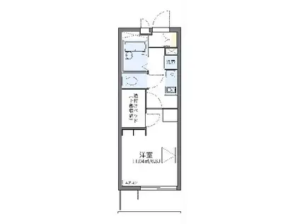 レオパレス八筋町(1K/2階)の間取り写真