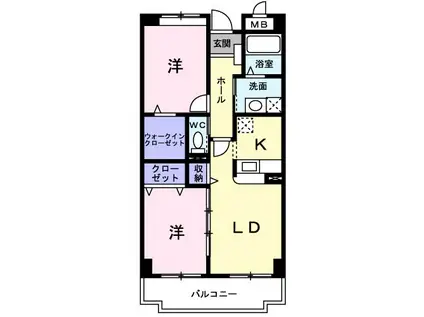 サンライズ21(2LDK/3階)の間取り写真