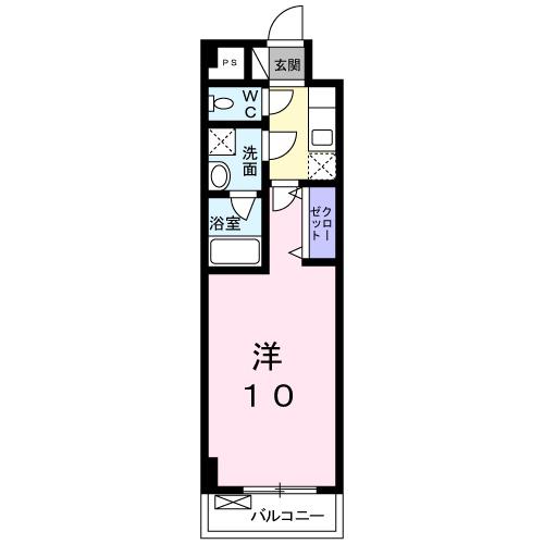 チェリーテラス(1K/3階)の間取り写真