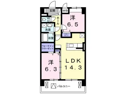 アルバータⅦ(2LDK/5階)の間取り写真