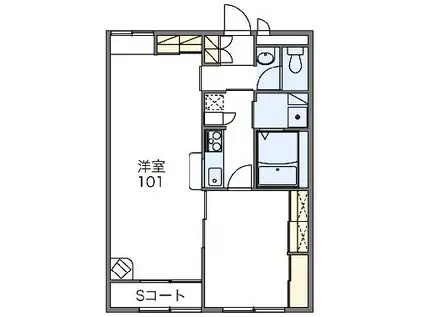 レオパレスノウムレジデンスⅡ(1LDK/2階)の間取り写真