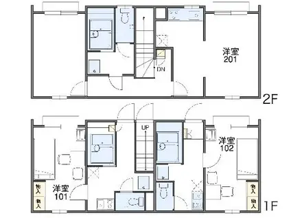 レオパレスイースト浅川(1K/1階)の間取り写真