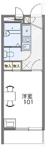 レオパレスRAFFINEIGE(1K/2階)の間取り写真