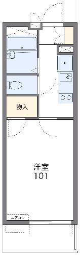 レオパレス浜木綿(1K/1階)の間取り写真