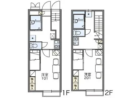 レオパレスアバンセB(1K/2階)の間取り写真
