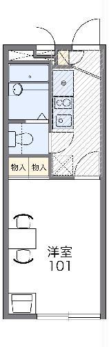 レオパレス登呂(1K/1階)の間取り写真