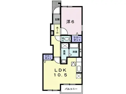 オーシャンテラスⅡ(1LDK/1階)の間取り写真
