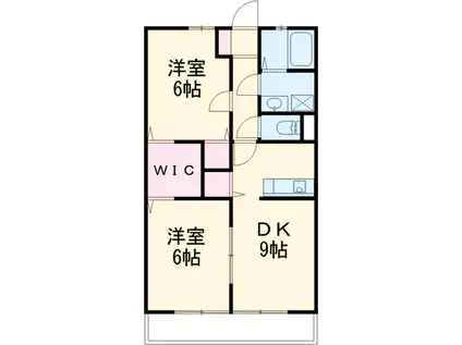 エルスタンザ西島Ⅰ(2LDK/2階)の間取り写真