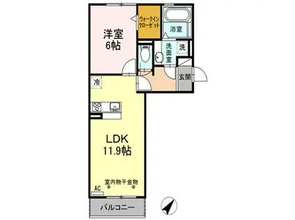 ペルソーナ(1LDK/3階)の間取り写真