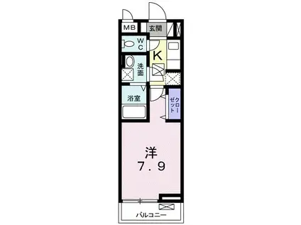 フォルテ 池田Ⅰ(1K/1階)の間取り写真