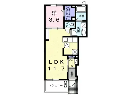 ブリランテ(1LDK/1階)の間取り写真