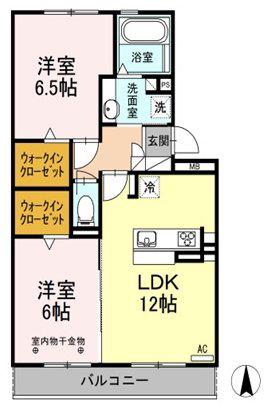 東海道本線 安倍川駅 徒歩4分 3階建 築10年(2LDK/3階)の間取り写真