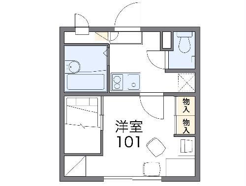 レオパレスヒビキ(1K/1階)の間取り写真