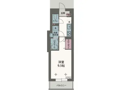 ベルウッドⅡ(1K/2階)の間取り写真