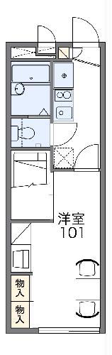 レオパレスWISH(1K/1階)の間取り写真