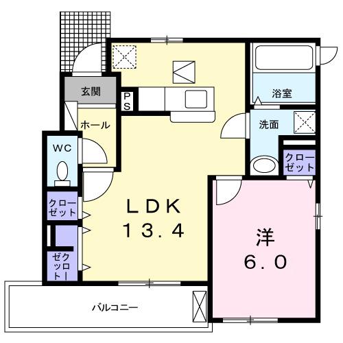 タイムリーⅡ(1LDK/1階)の間取り写真
