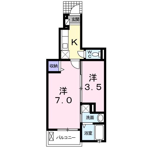 ポラリスⅤ(1SK/1階)の間取り写真
