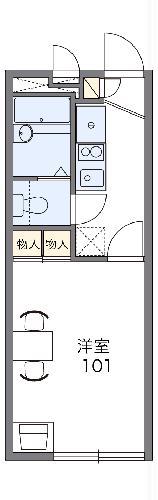 レオパレスデァ リンデンバオム(1K/1階)の間取り写真