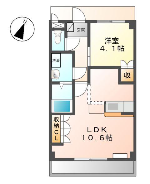 メゾン・ド・万葉(1LDK/3階)の間取り写真