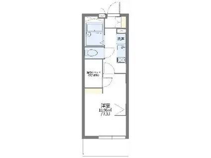 レオパレス中吉田U(1K/3階)の間取り写真