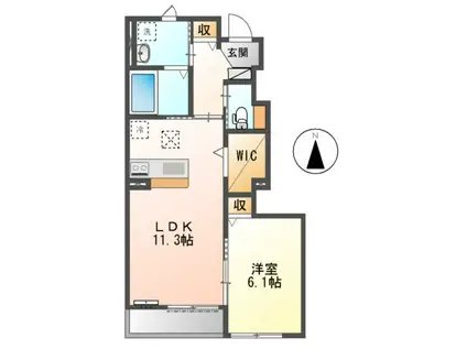 フォルティア(1LDK/1階)の間取り写真