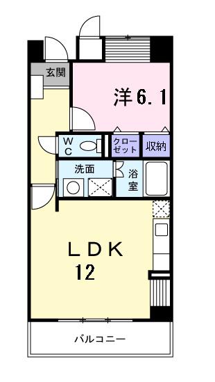 ビューラー鷺沼5(1LDK/1階)の間取り写真