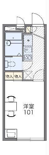 レオパレス山崎85(1K/2階)の間取り写真