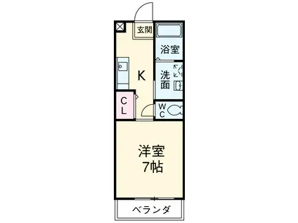 アーバン フォレスト(1K/2階)の間取り写真