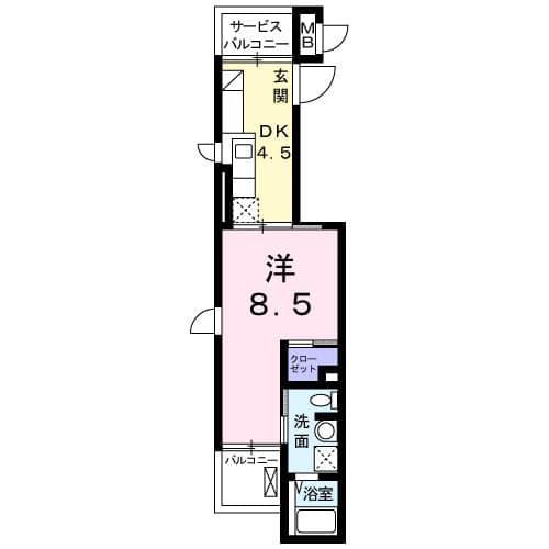 埼玉高速鉄道 南鳩ケ谷駅 徒歩3分 4階建 築12年(1DK/4階)の間取り写真