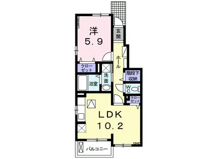 アルモニー ヒル(1LDK/1階)の間取り写真