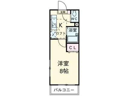 SKコートⅣ(1K/8階)の間取り写真