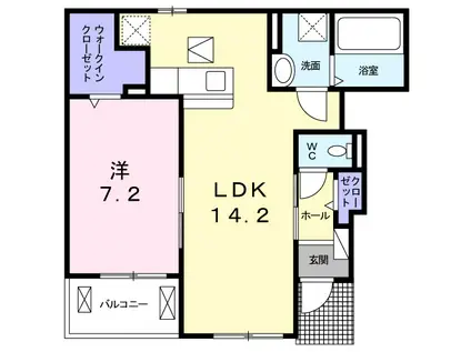 AMRITA Ⅲ(1LDK/1階)の間取り写真