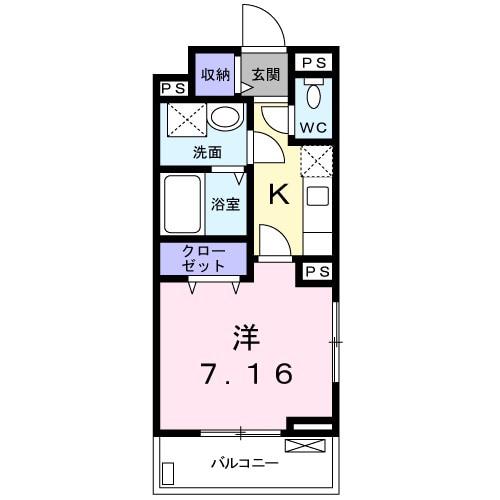 グラン トレゾールⅡ(1K/3階)の間取り写真