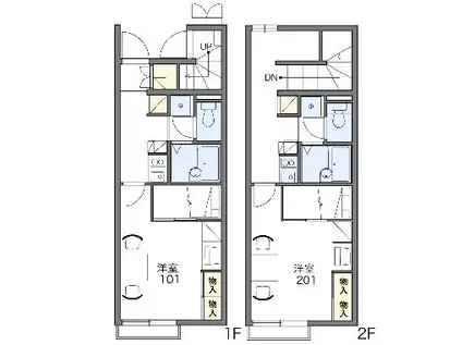 レオパレスWASABI(1K/2階)の間取り写真