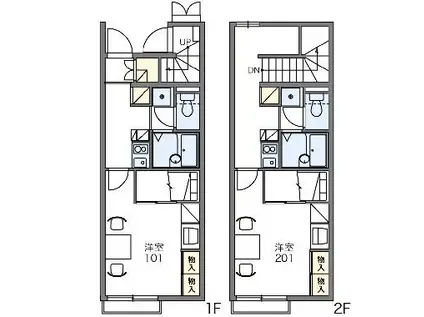 レオパレス宮脇(1K/1階)の間取り写真