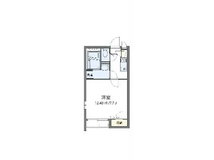 クレイノYAMAKOⅥ(1K/2階)の間取り写真