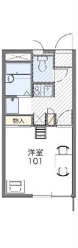 レオパレスNEW TAKAHAMA(1K/1階)の間取り写真