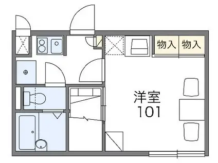 レオパレス翼Ⅱ(1K/2階)の間取り写真