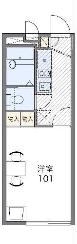 レオパレス萩(1K/1階)の間取り写真