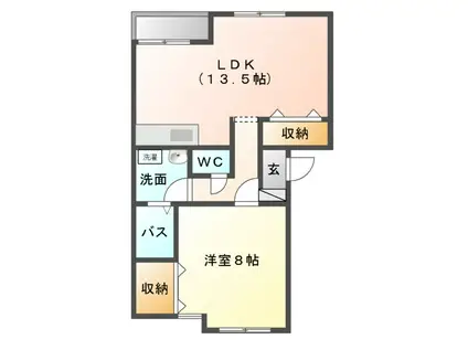 サニーコートC棟(1LDK/2階)の間取り写真