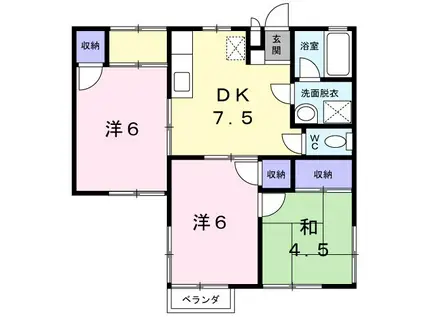コーポパークサイド(3DK/1階)の間取り写真
