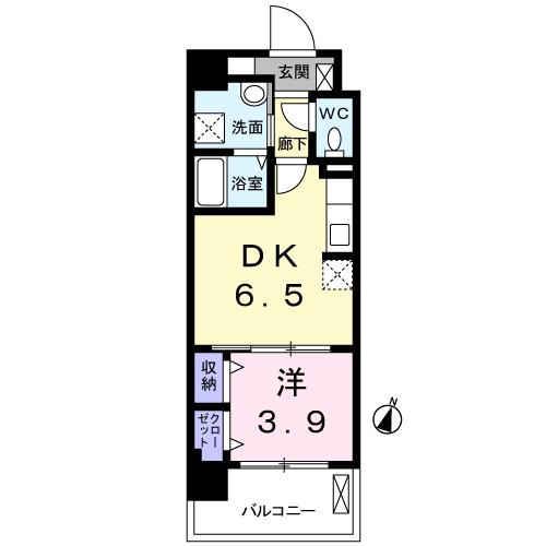 カトレア2(1DK/3階)の間取り写真
