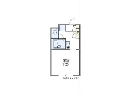 レオパレスシェル都(1K/2階)の間取り写真