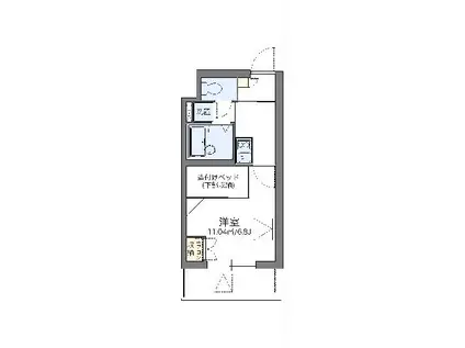 レオパレスシェル都Ⅲ(1K/1階)の間取り写真