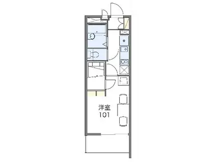 レオパレスドライクランク(1K/3階)の間取り写真