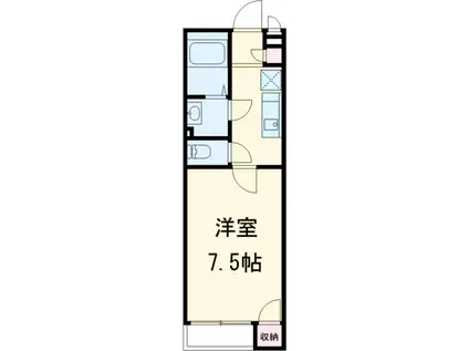 クレイノSKY RIDGE(1K/1階)の間取り写真