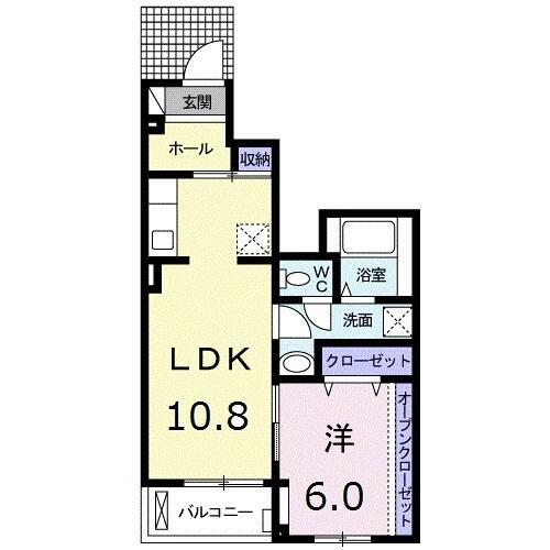 アルコバレーニⅢ(1LDK/1階)の間取り写真